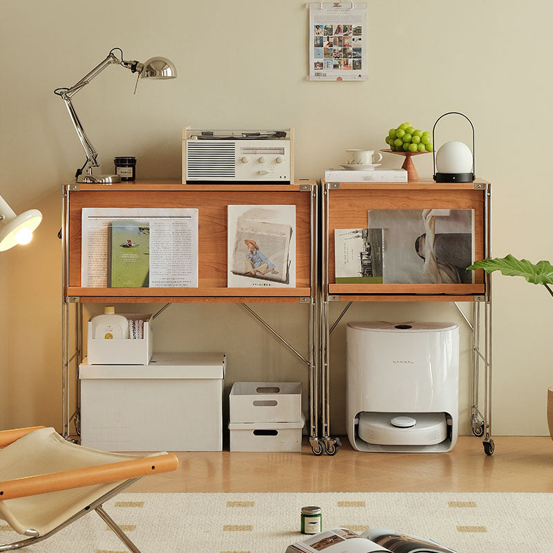 Contemporary Solid Wood Bookcase Closed Back Bookshelf with Cabinets Clearhalo 'Bookcases' 'furn' 'furn_bookcases' 'Furniture' 'Office Furniture' 7171527