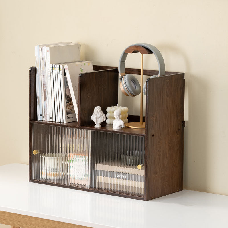 Zeitgenössischer offener Rückenhorizontales Bücherregal Bamboo -Buchhandel für Büro