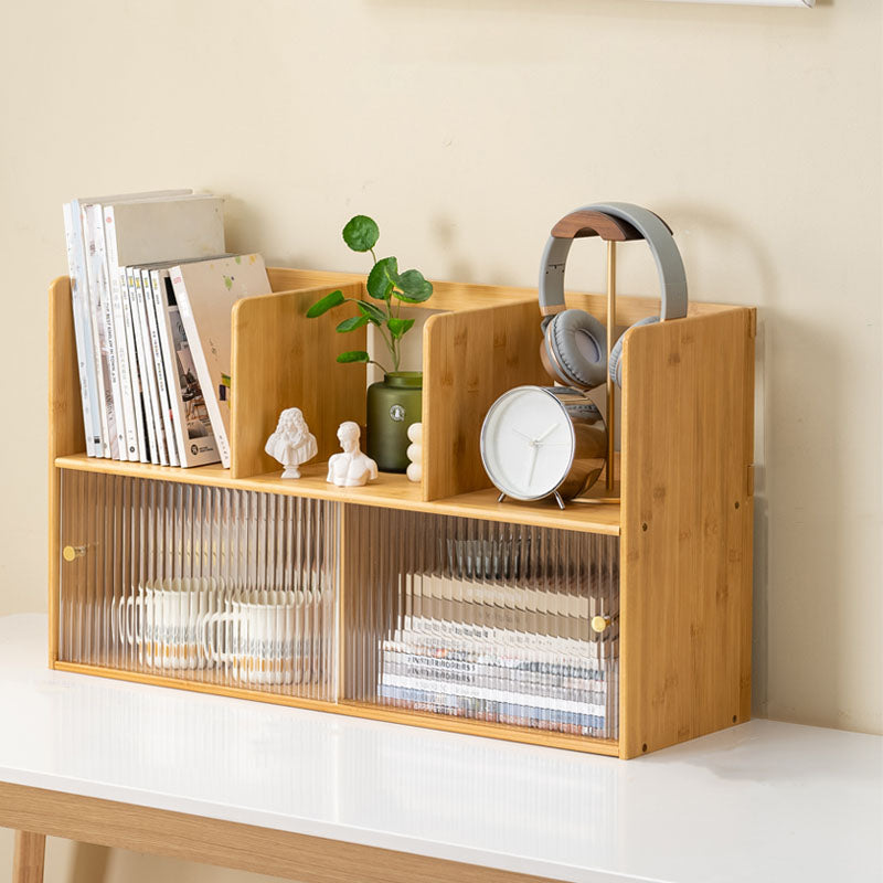 Zeitgenössischer offener Rückenhorizontales Bücherregal Bamboo -Buchhandel für Büro