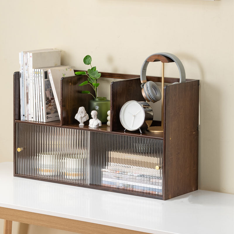 Zeitgenössischer offener Rückenhorizontales Bücherregal Bamboo -Buchhandel für Büro