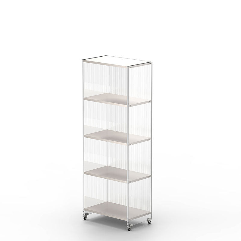 Closed Back Vertical Bookshelf Modern Style Acrylic Bookcase for Office 20"L x 12"W x 54"H Clearhalo 'Bookcases' 'furn' 'furn_bookcases' 'Furniture' 'Office Furniture' 7171578