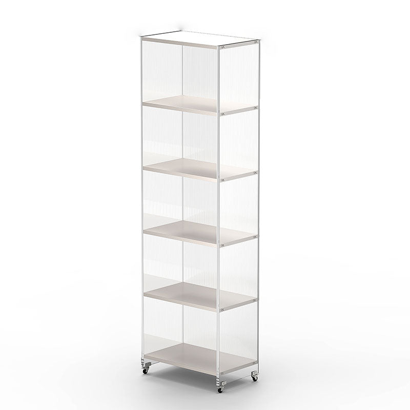 Closed Back Vertical Bookshelf Modern Style Acrylic Bookcase for Office 20"L x 12"W x 67"H Clearhalo 'Bookcases' 'furn' 'furn_bookcases' 'Furniture' 'Office Furniture' 7171580