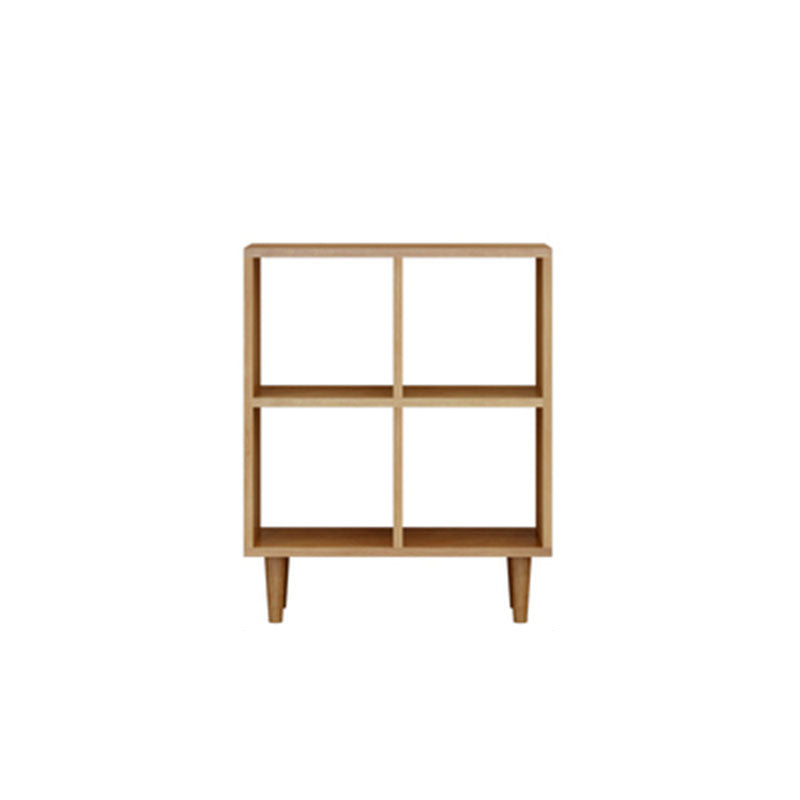 Modern Style Open Back Bookshelf Solid Wood Bookcase with Shelves