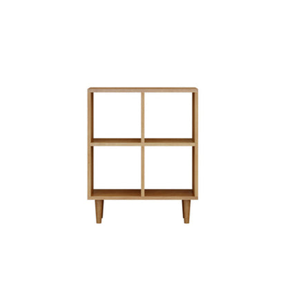 Modern Style Open Back Bookshelf Solid Wood Bookcase with Shelves