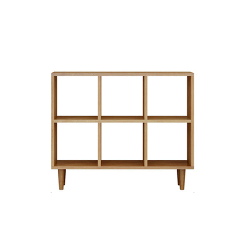 Modern Style Open Back Bookshelf Solid Wood Bookcase with Shelves