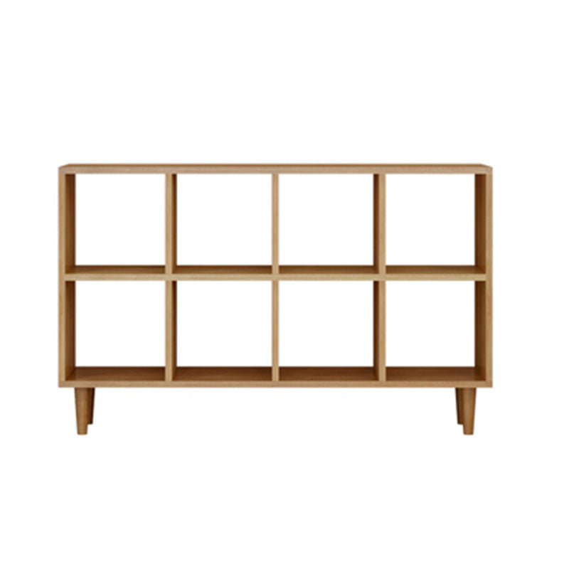 Modern Style Open Back Bookshelf Solid Wood Bookcase with Shelves
