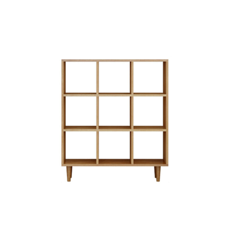 Modern Style Open Back Bookshelf Solid Wood Bookcase with Shelves