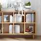 Modern Style Open Back Bookshelf Solid Wood Bookcase with Shelves
