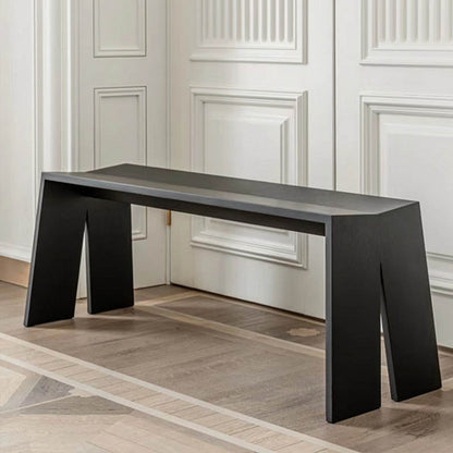 Modern Pine Wood Bench Black Seating Bench with Double Pedestal Clearhalo 'Benches' 'Chairs & Seating' 'furn' 'furn_benches' 'Furniture' 'Living Room Furniture' 7171678