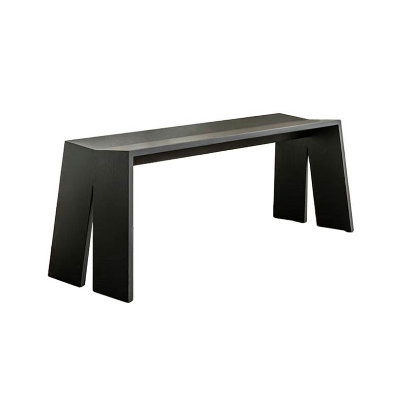 Modern Pine Wood Bench Black Seating Bench with Double Pedestal Clearhalo 'Benches' 'Chairs & Seating' 'furn' 'furn_benches' 'Furniture' 'Living Room Furniture' 7171679
