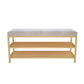 Glam Entryway Cushioned Bench Metal Seating Bench with Shoe Storage Clearhalo 'Benches' 'Chairs & Seating' 'furn' 'furn_benches' 'Furniture' 'Living Room Furniture' 7171715