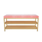 Glam Entryway Cushioned Bench Metal Seating Bench with Shoe Storage Clearhalo 'Benches' 'Chairs & Seating' 'furn' 'furn_benches' 'Furniture' 'Living Room Furniture' 7171719