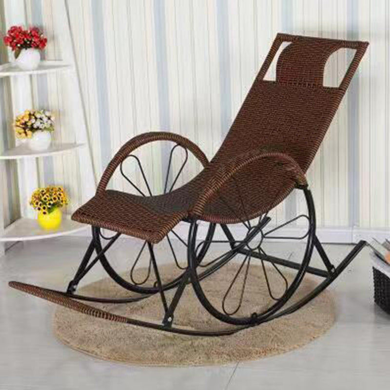 Mid Century Modern Style Rocking Chair Indoor Rattan Rocking Chair Purple Gold Clearhalo 'Chairs & Seating' 'furn' 'furn_rocking_chairs' 'Furniture' 'Living Room Furniture' 'Rocking Chairs' 'rocking_chairs' 7171904