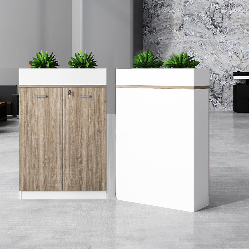 Archivo de madera de archivo lateral moderno con cerradura y almacenamiento