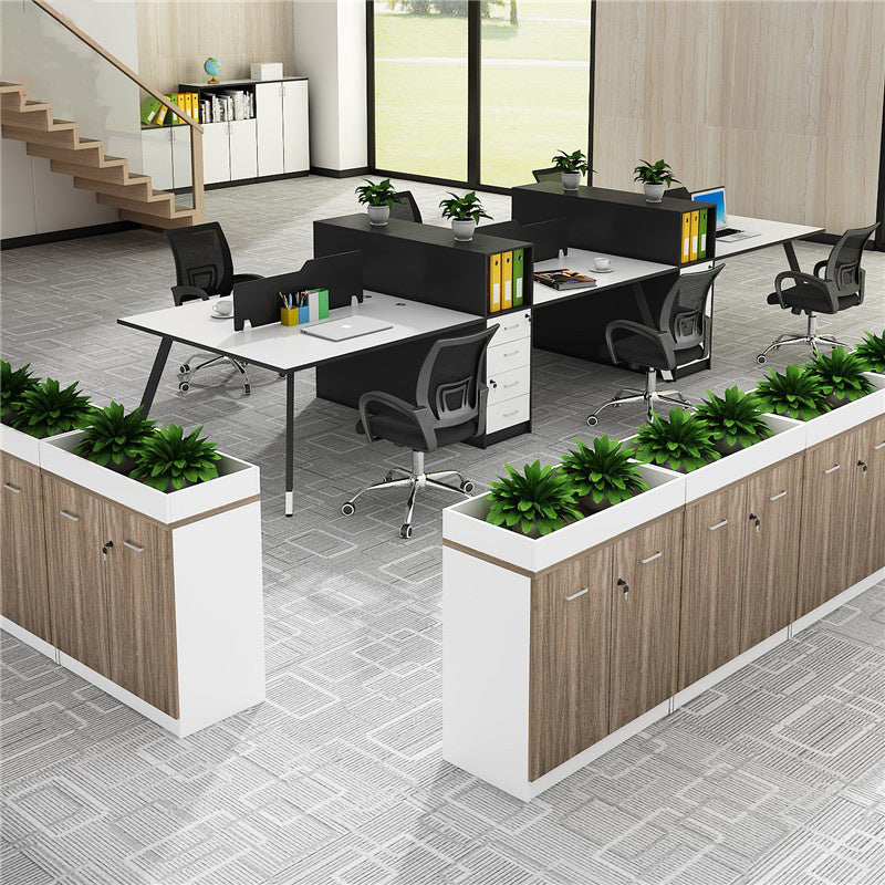 Archivo de madera de archivo lateral moderno con cerradura y almacenamiento