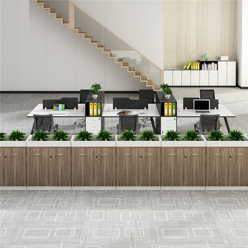 Archivo de madera de archivo lateral moderno con cerradura y almacenamiento