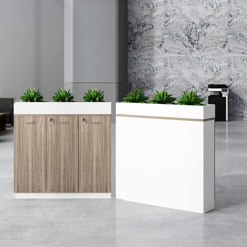 Archivo de madera de archivo lateral moderno con cerradura y almacenamiento