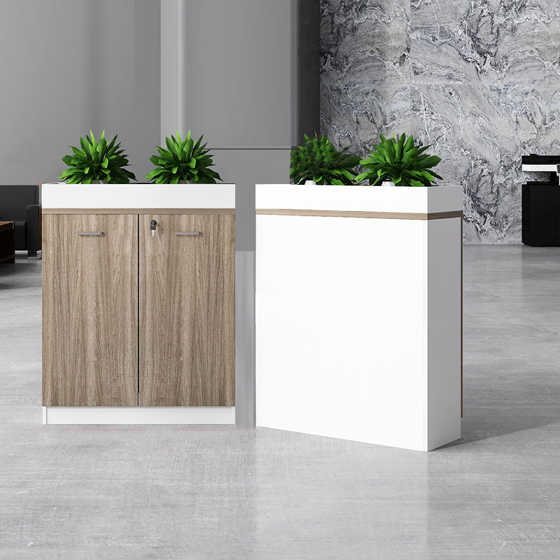 Archivo de madera de archivo lateral moderno con cerradura y almacenamiento