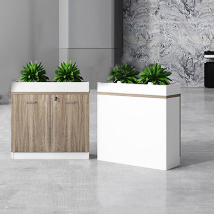 Archivo de madera de archivo lateral moderno con cerradura y almacenamiento