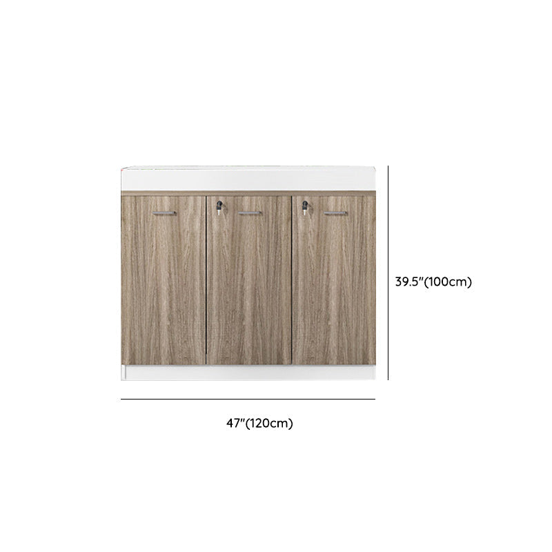 Archivo de madera de archivo lateral moderno con cerradura y almacenamiento