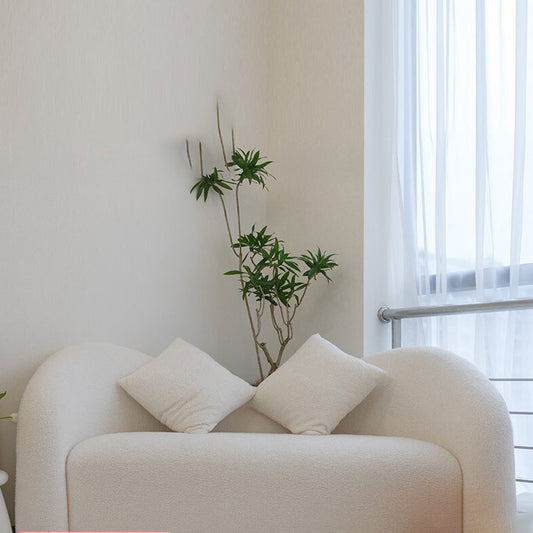 Stationary Sofa Living Room Tuxedo Arm Loveseat with Pillows