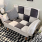 Convertible Leather Sofa Living Room Rolled Arm Loveseat with Pillows