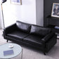 Leather Pillow Back Sofa Square Arm Apartment Seating for Living Room