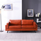 Leather Pillow Back Sofa Square Arm Apartment Seating for Living Room
