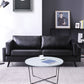 Leather Pillow Back Sofa Square Arm Apartment Seating for Living Room