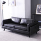 Leather Pillow Back Sofa Square Arm Apartment Seating for Living Room