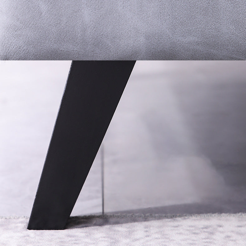 Leather Pillow Back Sofa Square Arm Apartment Seating for Living Room