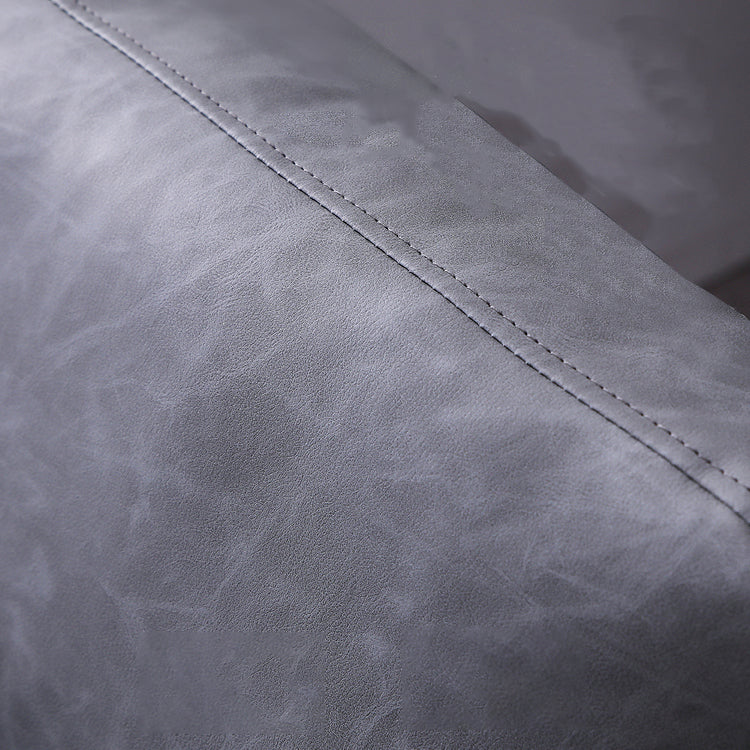 Leather Pillow Back Sofa Square Arm Apartment Seating for Living Room