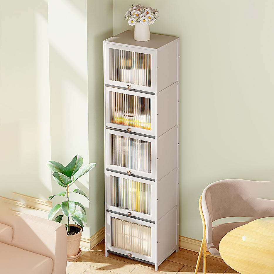Cabinet di accento bianco contemporaneo, mobile standard rettangolo