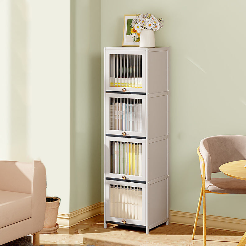 Cabinet di accento bianco contemporaneo, mobile standard rettangolo