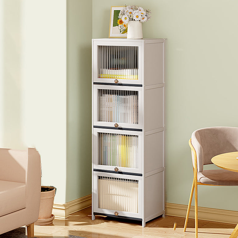 Cabinet di accento bianco contemporaneo, mobile standard rettangolo