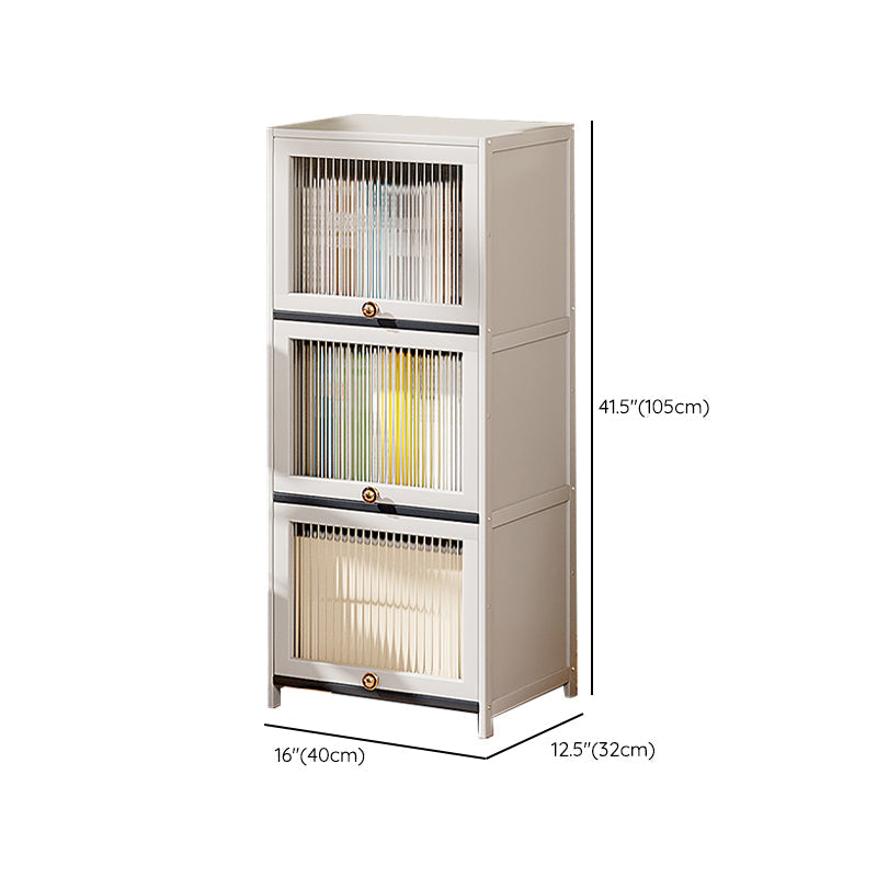 Cabinet di accento bianco contemporaneo, mobile standard rettangolo