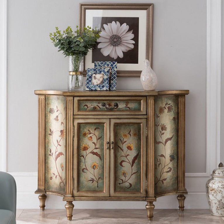 Mid-Century Modern Distressed Wood Storage Cabinet 1 - Door & 1 - Drawer Cabinet Clearhalo 'Cabinets & Chests' 'cabinets_chests' 'furn' 'furn_cabinets_chests' 'Furniture' 'Living Room Furniture' 7172142