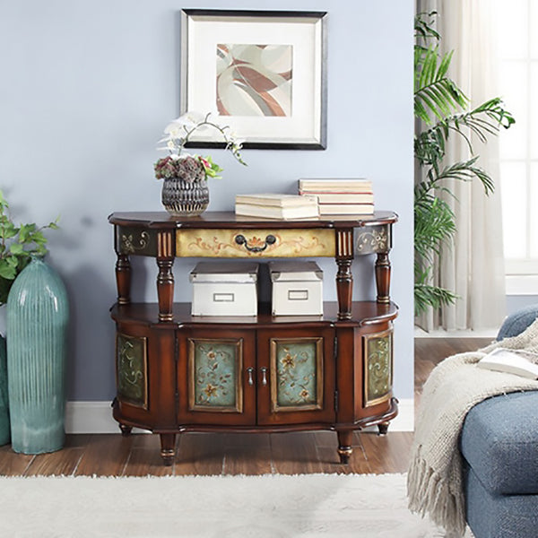 Mid-Century Modern Distressed Wood Storage Cabinet 1 - Door & 1 - Drawer Cabinet Clearhalo 'Cabinets & Chests' 'cabinets_chests' 'furn' 'furn_cabinets_chests' 'Furniture' 'Living Room Furniture' 7172144