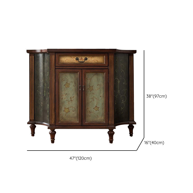 Mid-Century Modern Distressed Wood Storage Cabinet 1 - Door & 1 - Drawer Cabinet Clearhalo 'Cabinets & Chests' 'cabinets_chests' 'furn' 'furn_cabinets_chests' 'Furniture' 'Living Room Furniture' 7172156