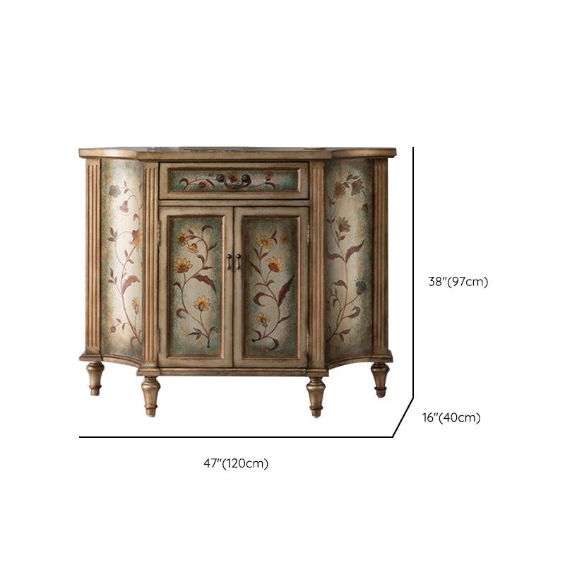 Mid-Century Modern Distressed Wood Storage Cabinet 1 - Door & 1 - Drawer Cabinet Clearhalo 'Cabinets & Chests' 'cabinets_chests' 'furn' 'furn_cabinets_chests' 'Furniture' 'Living Room Furniture' 7172158