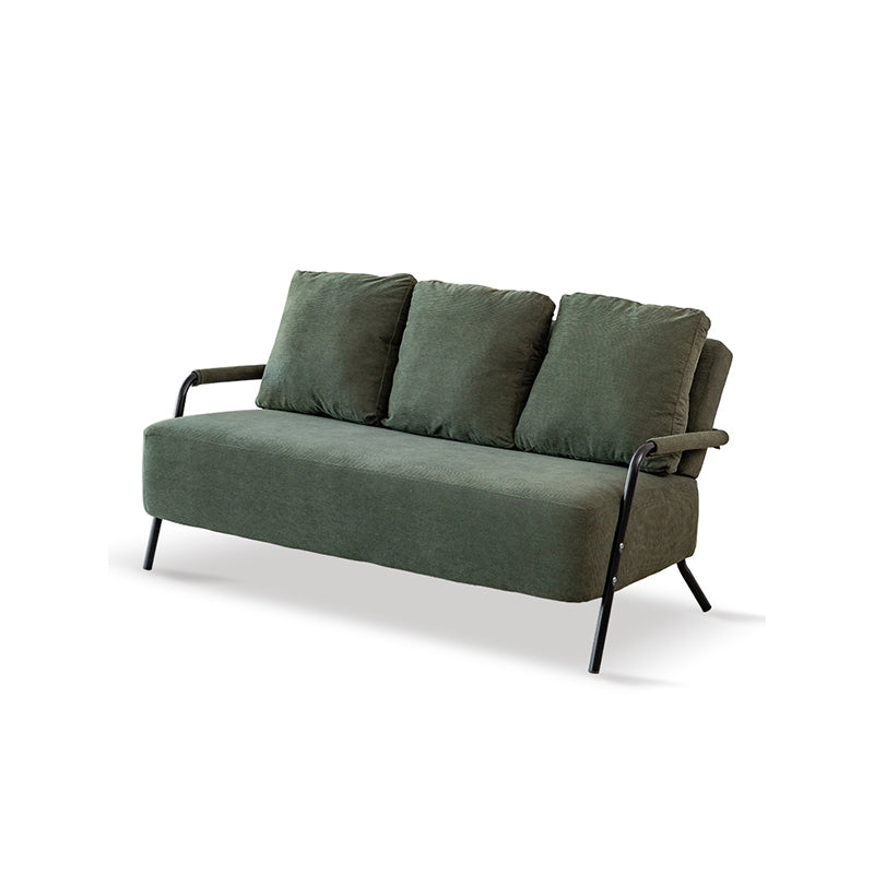Stationary Settee Square Arm Metal Frame Sofa for Living Room