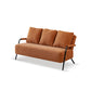 Stationary Settee Square Arm Metal Frame Sofa for Living Room