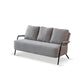 Stationary Settee Square Arm Metal Frame Sofa for Living Room