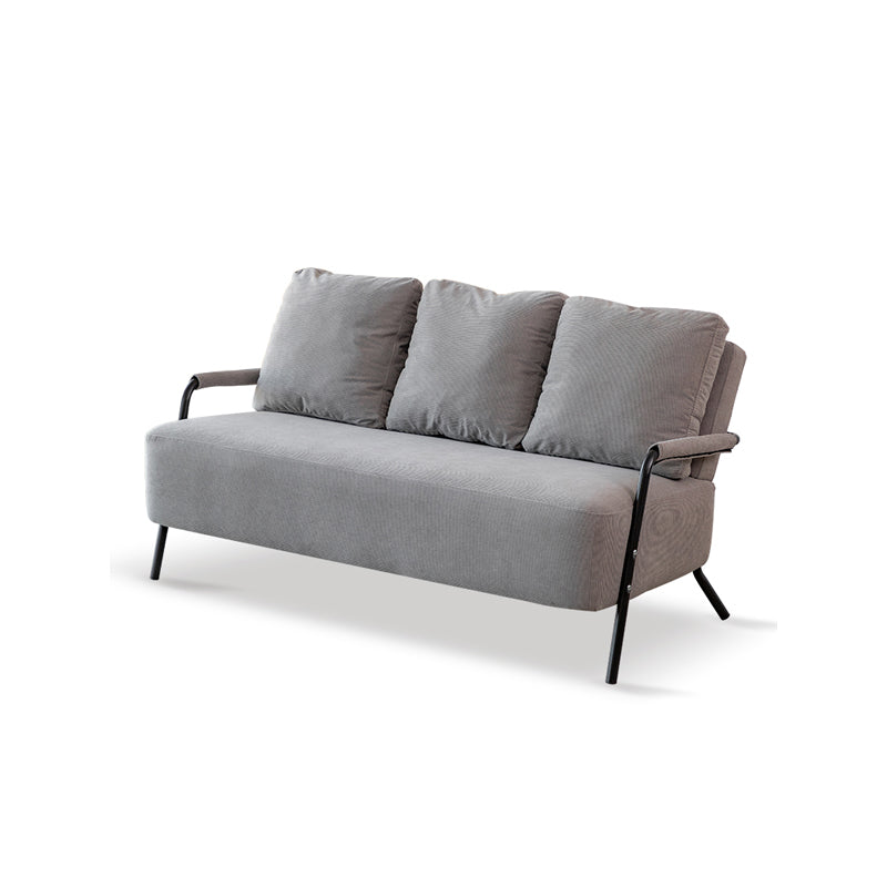 Stationary Settee Square Arm Metal Frame Sofa for Living Room