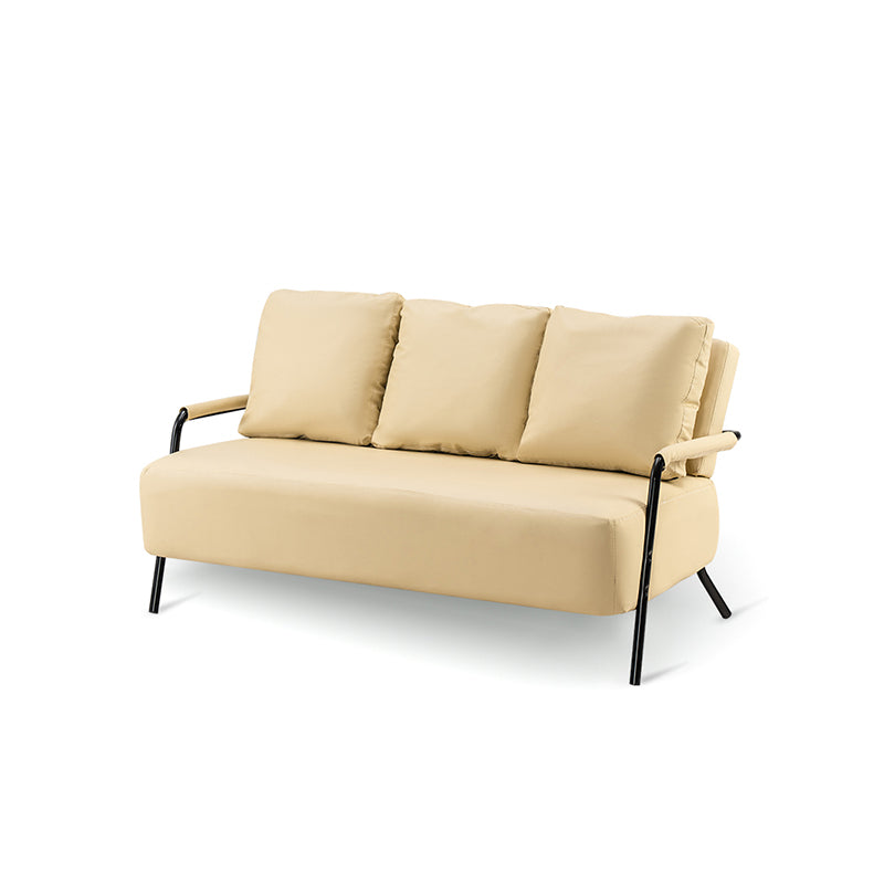 Stationary Settee Square Arm Metal Frame Sofa for Living Room