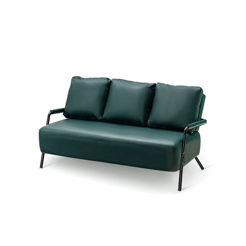 Stationary Settee Square Arm Metal Frame Sofa for Living Room