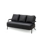 Stationary Settee Square Arm Metal Frame Sofa for Living Room