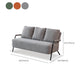 Stationary Settee Square Arm Metal Frame Sofa for Living Room