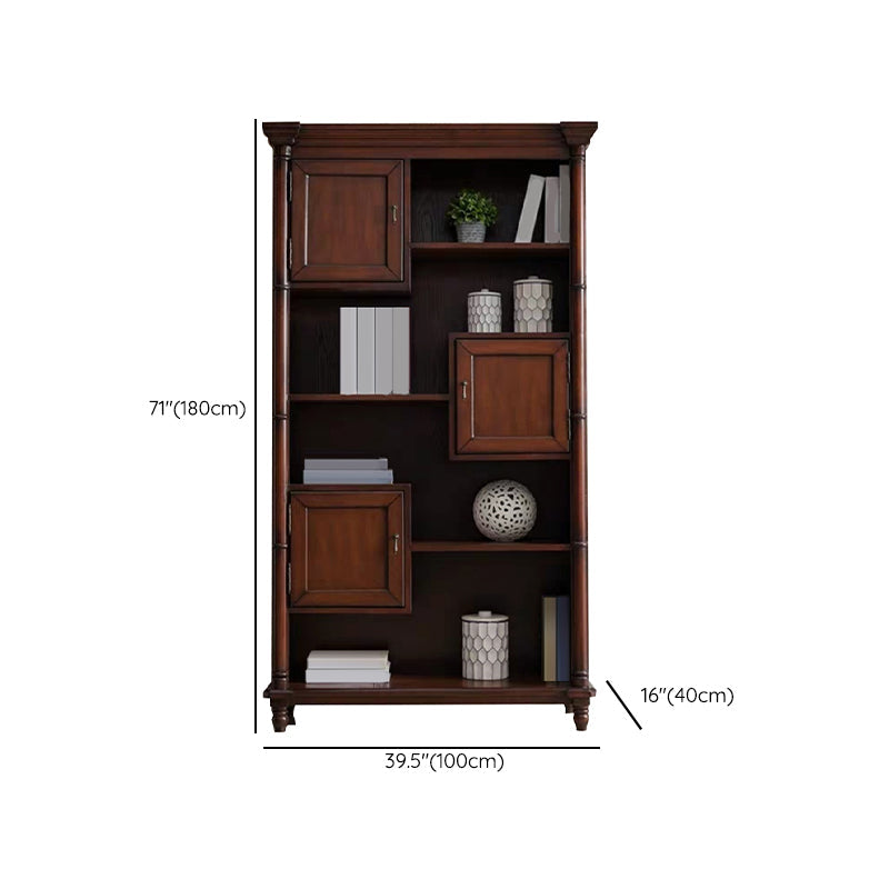 Industrial Brown Lacquered Cabinet 3-Door Cabinets, 70.9" Tall Clearhalo 'Cabinets & Chests' 'cabinets_chests' 'furn' 'furn_cabinets_chests' 'Furniture' 'Living Room Furniture' 7172218