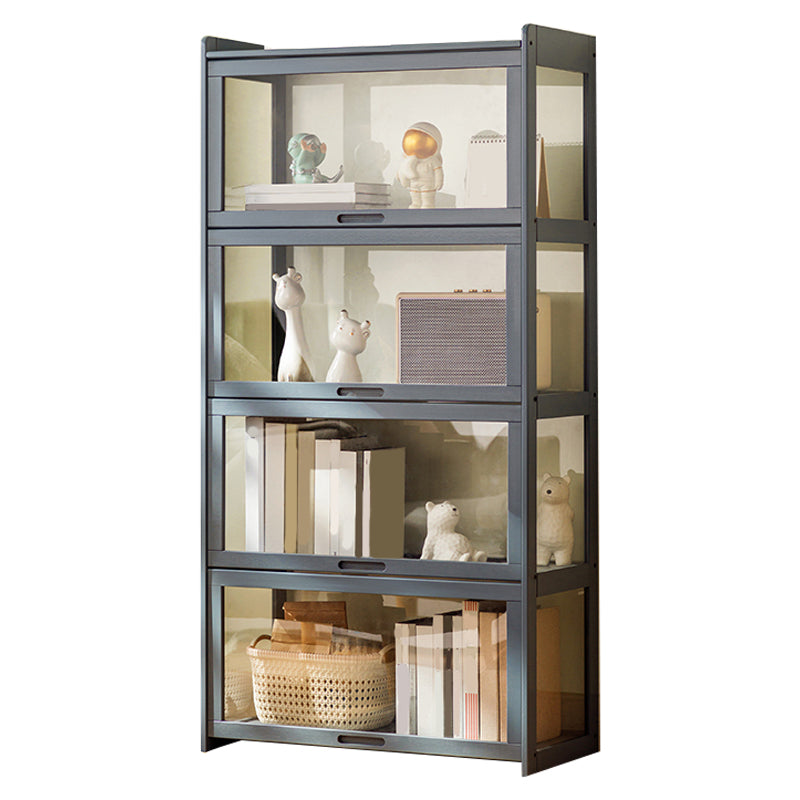 27.6" W Rectangle Accent Cabinet, Contemporary Chest in Natural/Gray 27.6"L x 13.8"W x 55.1"H Grey Clearhalo 'Cabinets & Chests' 'cabinets_chests' 'furn' 'furn_cabinets_chests' 'Furniture' 'Living Room Furniture' 7172240
